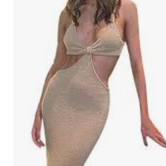 Bodycon Sexy Strappy Triangle Top Maxi Dress - Picture 6 of 15